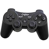 Crifeir Wireless Controller for Playstation 3 PS3 with Charger Cable（Black）