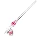 Glass Dip Pen Mother Day Gift Vintage Handmade Crystal Pen Glass Signature Pen Left-Handed Pen Artist Pen Quick Note Pen with Crystal Penholder (Red Flower) (red)