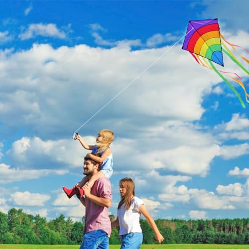 AESTEMON Kites for Kids & Adults - Kite Kids Diamond Eddy Rainbow Easy to Fly, Kites and Flying Toys Outdoor Beach Games for Kids and Adults Beginners