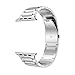LDFAS Compatible for Apple Watch Band 49mm 45mm 44mm, Solid Stainless Steel Metal Link Bracelet for iWatch Strap Compatible for Apple Watch Ultra/SE Series 8/7/6/5 Band, Silver