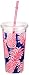 Lilly Pulitzer Tumbler with Straw, Flamenco, Pink