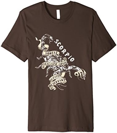 Mens Scorpio Zodiac Sign T Shirt Large Brown