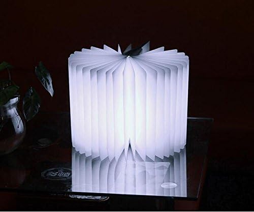 Krismile Book LED Light -Warm and Fragrant Innovative MINI USB LED Folding book lamp bedside lamp Pendant lamp Flip book night lamp for bedroom desk wall decoration - Unique Gift Idea (White)