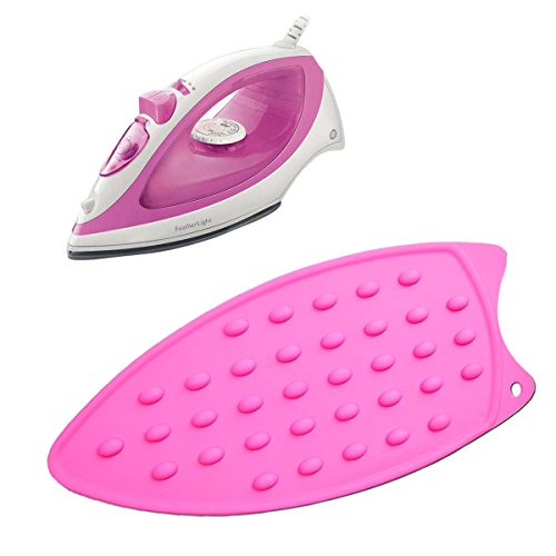 Bringsine Silicone Iron Rest Pad for Ironing Board Hot Resistant Mat(Hot Pink)