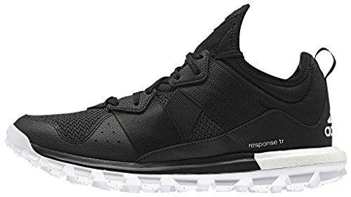 Adidas Mens Response Trail Boost Running Shoe White Black Black
