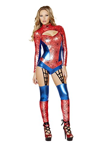 1 Piece Miss Spiderman Superhero Red & Blue Jumpsuit Costume