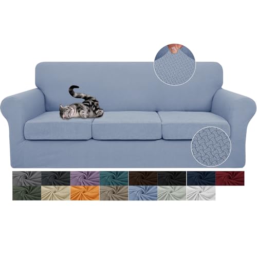 JIVINER Newest 4 Pieces Couch Covers for 3 Cushion