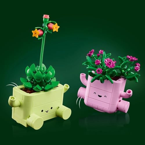 Botanicals Petites Plantes Dansantes - Set de Fleurs Artificielles - 2 Fausses Plantes & 2 Pots Couleur Pastel pour Décoration de Chambre - Idée de Cadeau DIY pour Fille dès 9 ans ou Adulte 11506