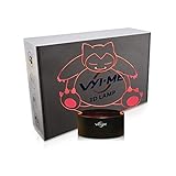 3D Illusion Led Lamps Snorlax 7 Colors Touch Switch Table Desk Lamp for Home Office Children Room Theme Decoration and Kiddie Kids Children Family Holiday Gift
