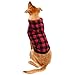 ASENKU Dog Winter Coat Fleece Thicken Dog Hoodie British Plaid Pet Jacket Warm Outfit with Removable Hat Windproof Vest for Small Medium Large Dogs, Red, Medium