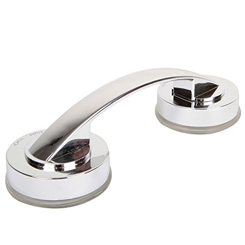 Bath Safety Handle Suction Cup Handrail Grab Bathroom Grip Tub Shower Bar Sucker Handrails, 2 Packs, Plating Sliver, 7.72inch length, 100% new ABS material with UV spraying surface treatment