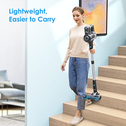 Oraimo Cordless Vacuum Cleaner, 2-speed adjustment Upgrade Lightweight Stick Vacuum OSV-102B with Self-Standing, Anti-tangle,Battery Vacuum Cleaner with LED for Home Pet Hair Carpet Hardwood Floor