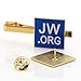 jw.org gift necktie clip and lapel pin set-Square (Blue + Gold)