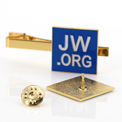 jw.org Gift Necktie Clip and Lapel pin Set-Square (Blue + Gold)