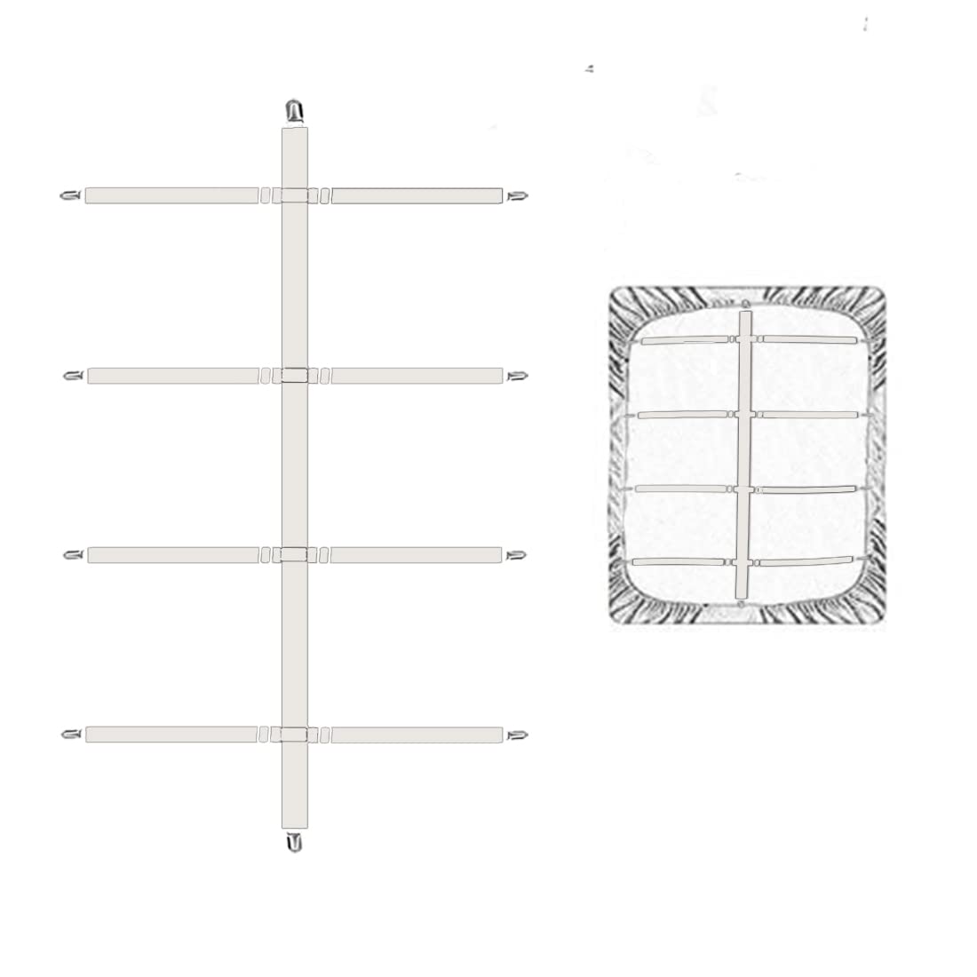 Auivguiv Bed Sheet Clip,Sheet Strap Adjustable Elastic and Firm,Make your Mattresses More Tidy (White)