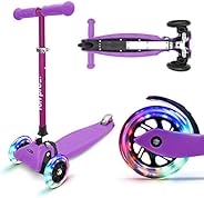 fun pro ONE Scooter 3 Wheel Lean-to-Steer Deluxe Micro Scooter for Girls, Boys & Toddler, 2 - 6 Years, Des