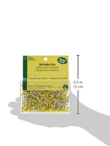 Dritz 3009 Quilting Pins, 1-3/4-Inch, Yellow (500-Count)