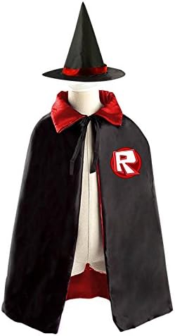Roblox-R Logo Halloween Party Reversible Cosplay Costume Witch Cloak Satin Cape Boys Girls Red Purple