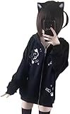 Xojbzoo Women's Y2K Zip-Up Hoodie Oversized