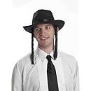 Forum Novelties Men's Adult Rabbi Hat with Payes Costume Accessory, Black, One Size