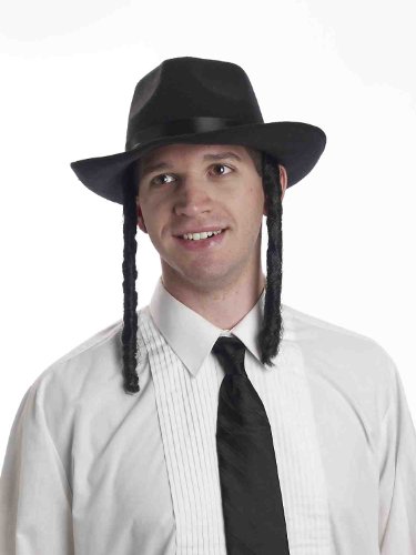 Forum Novelties Men's Adult Rabbi Hat with Payes Costume Accessory