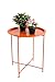 Finnhomy Small Round Side End Table, Sofa Table, Tray Side Table, Snack Table, Metal, Anti-Rusty, Outdoor and Indoor Use for Putting Small Things, Orange
