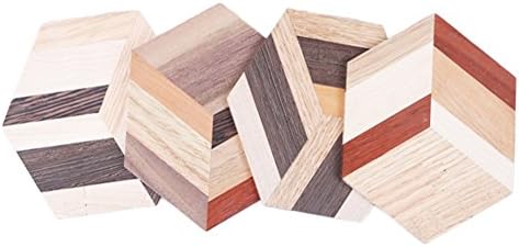 CNC Set of 10 3D Hexagon Wood Tile, NO Varnish, HEXAGON PIECES for Table, Wall Decor, DIY Art Wall (Rainbow)