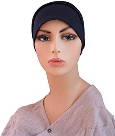 Chemo Headwear Mens or Womens Bamboo Soft Chemo Caps, Chemo Beanies, Slouchy (Navy)