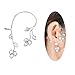 Dnswez Right Ear Wrap Stud CZ Cubic Zirconia Leaf Shape Zirconia Earrings For Women Girl
