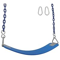 Swing Set Stuff Inc. Commercial Polymer Belt Seat with 5Coated Chain & SSS Logo Sticker... Commercial Polymer Belt Seat Coated Chain, Blue