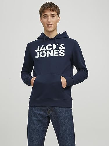 Jjecorp Logo Sweat Hood Noos Felpe con cappuccio, Blu (Navy Blazerblau), M Uomo