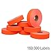 Price Marking Labels for Monarch 1131 Pricing Gun Sticker Adhesive - Free Ink Roll - Made in the USA - 8 Sleeves (160,000 labels), Fluorescent Red