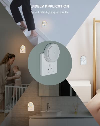 YEELIGHT Motion Sensor Night Light, Plug in Night Light for Kids with Dusk to Dawn Sensor, Auto On & Off, Soft 360° Warm White Kids Night Light for Bedroom, Nursery, Bathroom, Stairs, Hallway, 2 Pack