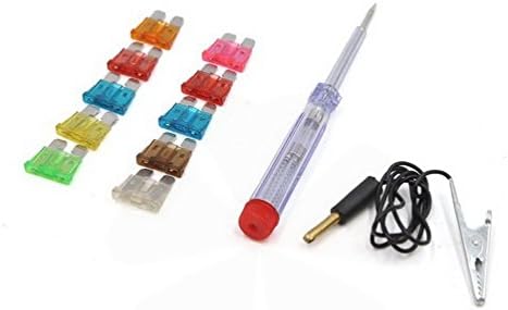 Fuxell Testers Car Circuit Tester Electrical Probe Repairer Test Pen w 10pcs Blade Fuse