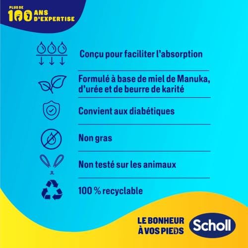Dr. Scholl’s Masque Hydratant et Réparateur Intensif au Miel de Manuka pour les peaux sèches et fissurées Des Pieds Visiblement plus Lisses en Seulement 20 Minutes - Lot de 4 paires