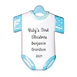 Personalized Blue Boy Onesie Christmas Tree