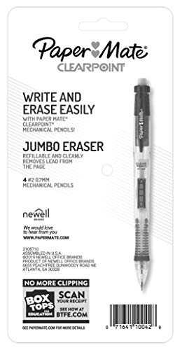 Papermate-1952700Paper-Mate-Clearpoint-Mechanical-Pencil-07-mm-Black-Barrel-Refillable-4-pack