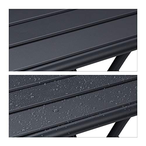 Relaxdays Balkontisch klappbar, Gartentisch quadratisch, HxBxT: 74 x 59 x 59 cm, wetterfest, Klapptisch Stahl, anthrazit, 10036105 – Bild 8