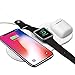 Mandarooker Fast Wireless Charging Docking Station, 3 in 1 Qi Fast Wireless Charger Pad Compatible for iWatch 4/3/2/1,iPhone X/8Plus/8,Samsung Galaxy S9/9+/S8/S8+,Wireless Charging Case for Airpods