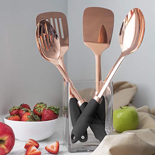 Cook With Color 4 Piece Rose Gold Stainless Steel Cooking Utensil Set