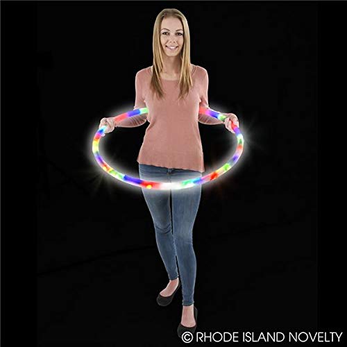 Rhode Island Novelty 28-Inch LED Light-Up Twist Hula Hoop | One Hula Hoop