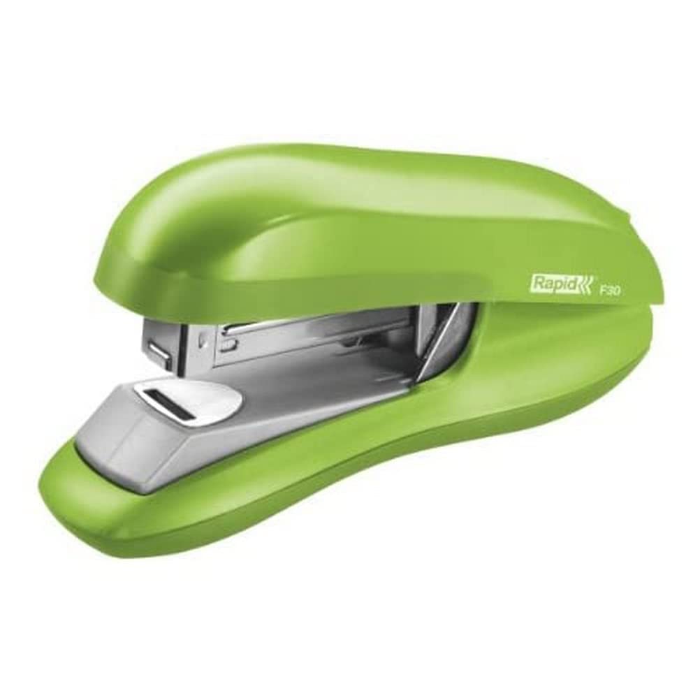 Rapid F30 Fashion Half Strip Stapler, 30 Sheet Capacity, Flat Clinch Stapling, Ergonomic Design, Light Green, 5000356