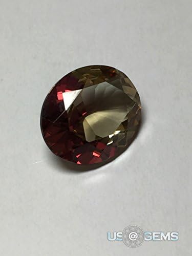 Color change #M5 Vinous-Brown garnet. Oval 12x10mm. 6,5 Ct. Monosital Created Loose gemstone. US@GEMS