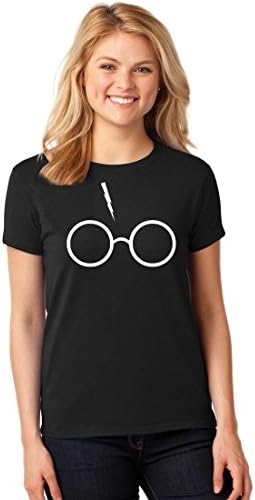 Women's Harry Potter Glasses and Lightning Bolt T-Shirt 2X-LARGE BLACK