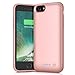 Battery Case for iPhone 8/7, 6000mAh Portable Rechargeable Battery Pack Charger Case for Apple iPhone 8 iPhone 7 [4.7 Inch] Extended Charging Case Protective Power Bank Backup Cover - Rose Gold