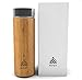 MOQY Tea Tumbler - Bamboo Stainless Steel Thermos - Insulated Coffee Travel Mug With Lid - Tea Infuser Bottle For Loose Leaf Tea - 12oz