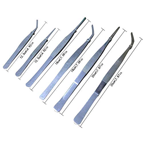 image for foreverwen Stainless Steel Tweezers Set Anti-Static Tweezers 6type to 