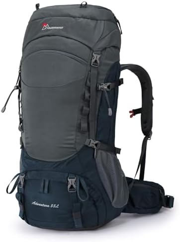 MOUNTAINTOP 55L Hiking Internal Frame Backpack Backpacking for Men with ...