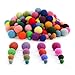 Glaciart One Felted Pom Poms, Wool Balls (240 Pcs) 4 Sizes: 1 cm, 1.5 cm, 2 cm & 2.5 cm, Handmade Felted 60 Color (Red, Pink, Blue, Yellow, Black, Pastel & More), Bulk Small Puff for Felting & Garland