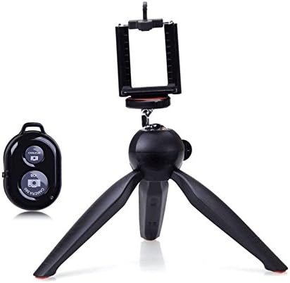 LingSY Cell Tripod Stand , Portable Mini Travel Phone Tripod for Smartphone,Gopro， Compact Cameras and DSLRs+Wireless Remote Control for iOS and Android(Black)